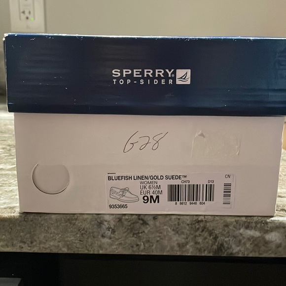 Sperry Bluefish Linen/Gold Suede - Picture 3 of 4